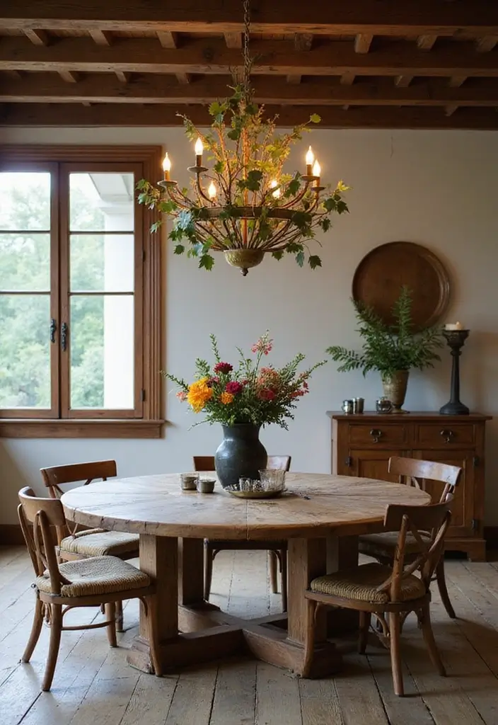 Organic Brass Blossoms Chandelier