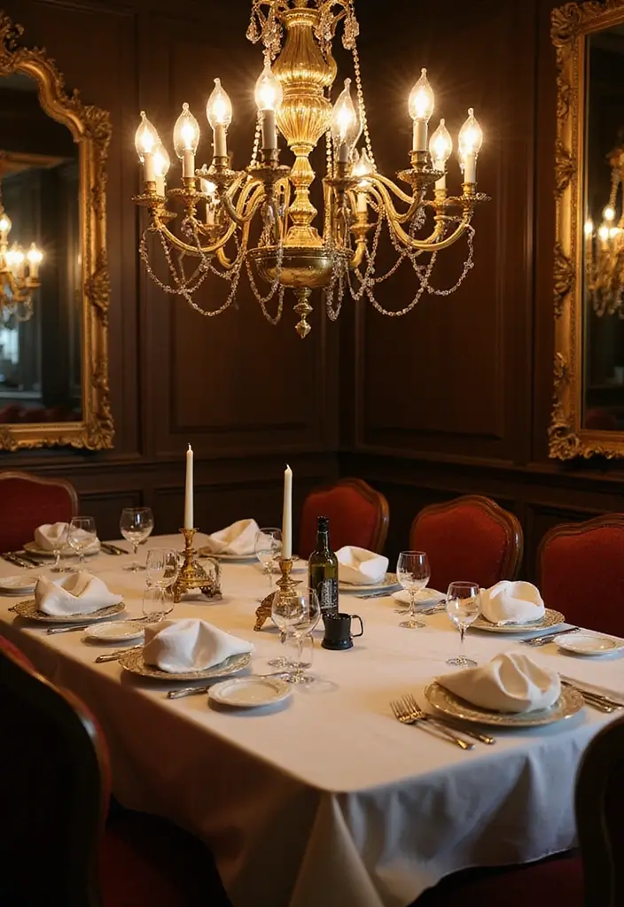 Glamorous Vintage Allure Brass Chandelier