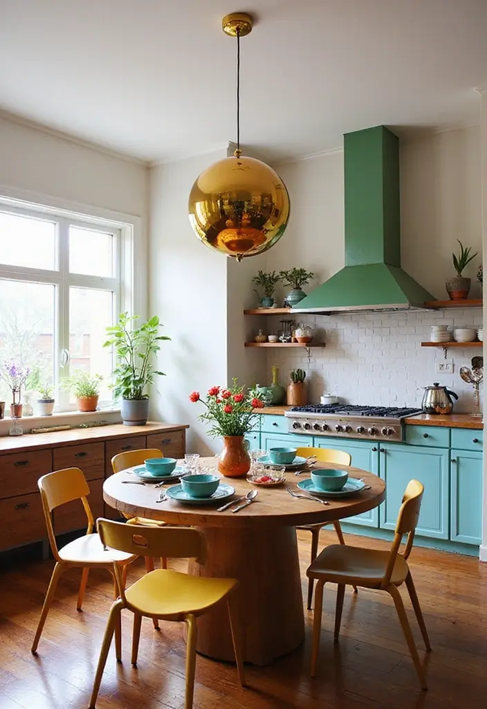 Bold Bright Sphere Brass Chandelier