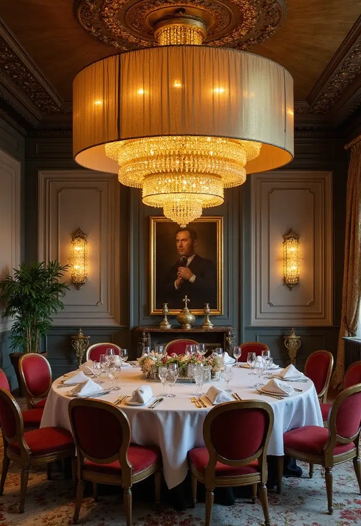 Sophisticated Drum Brass Chandelier