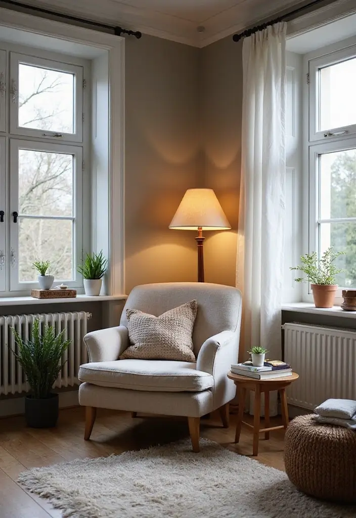 Scandinavian Living Room Cozy Reading Nook