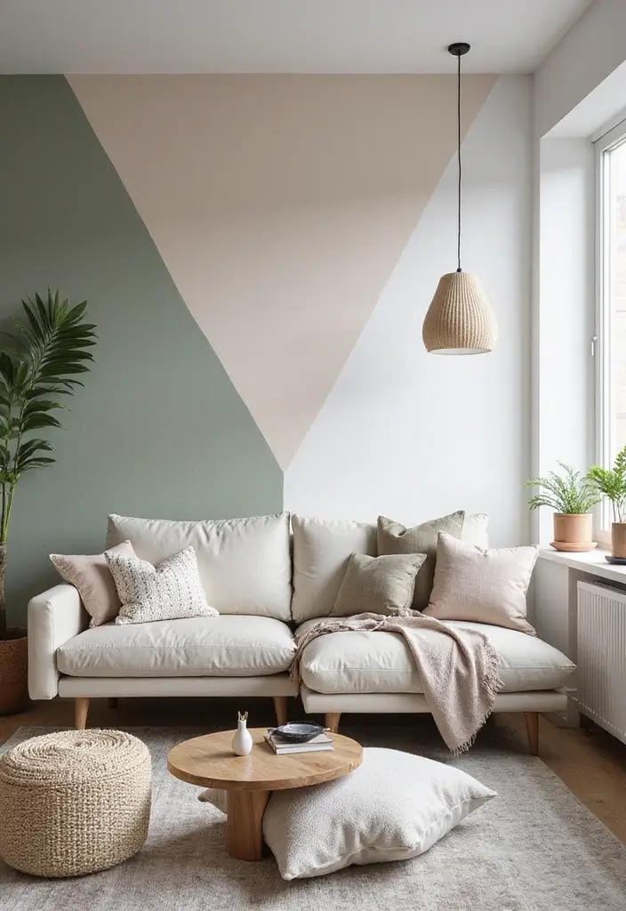 Scandinavian Living Room Accent Wall