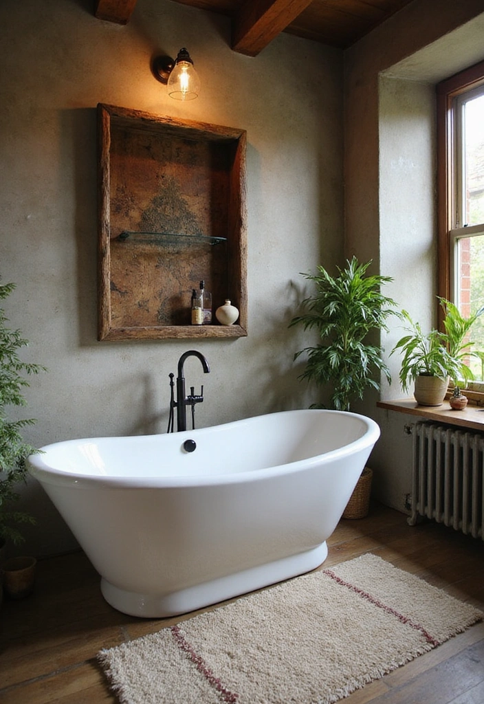Elegant Freestanding Tubs in Rustic Bathroom