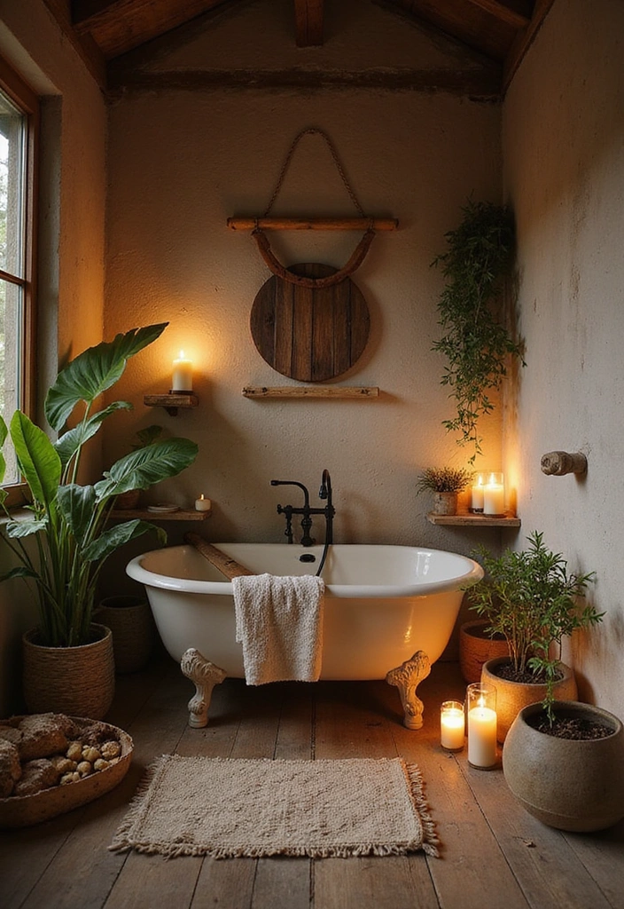 Intimate Bathing Nooks in Rustic Bathroom