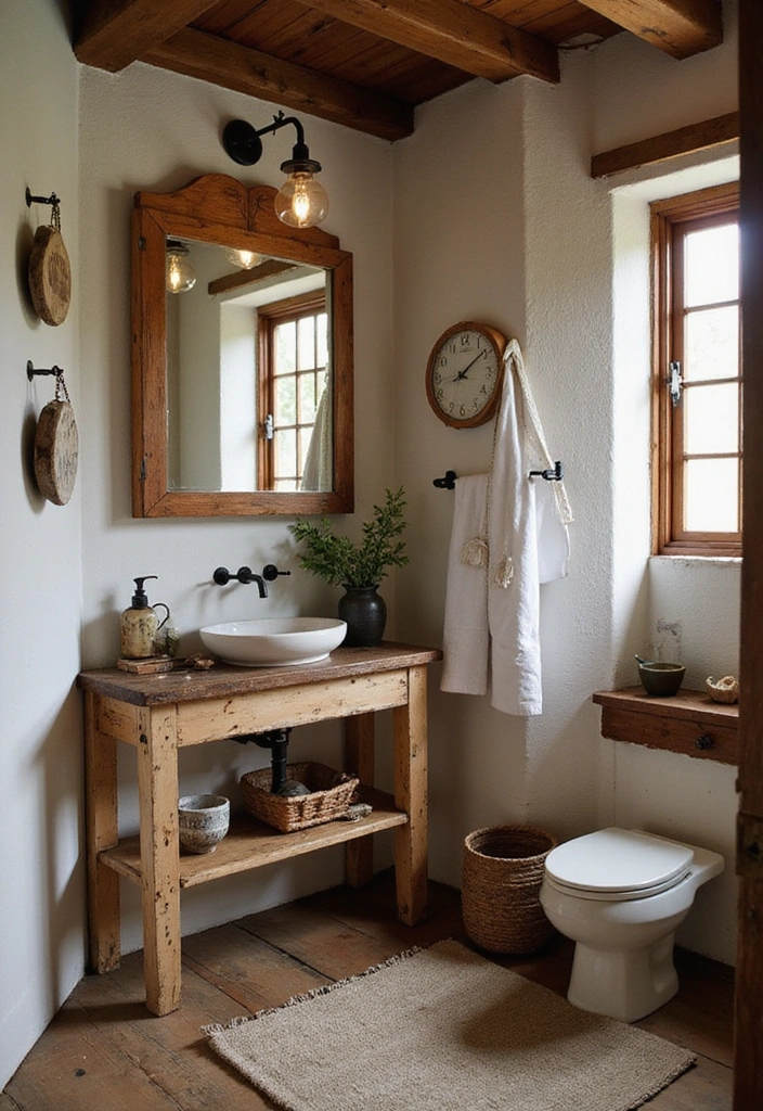 Personalized Decor in Rustic Bathroom