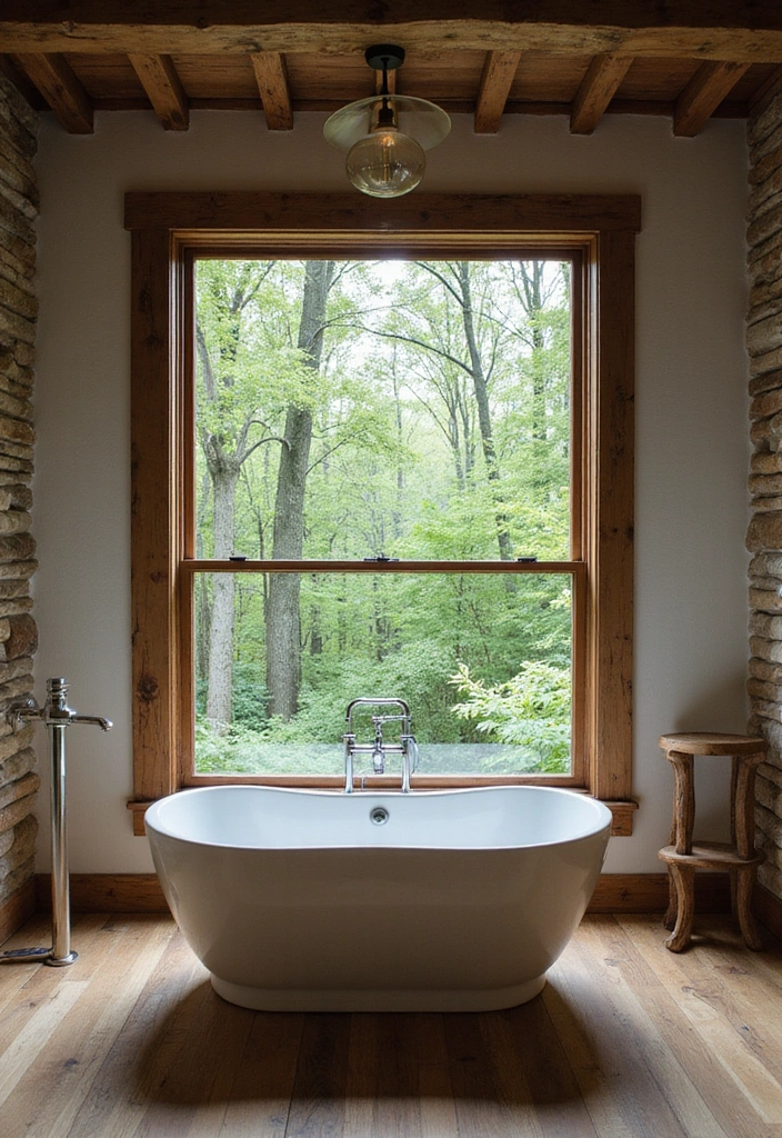 Bathtubs with a View in Rustic Bathroom