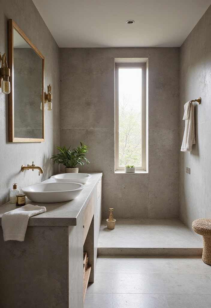 Concrete Countertops in Industrial Bathroom