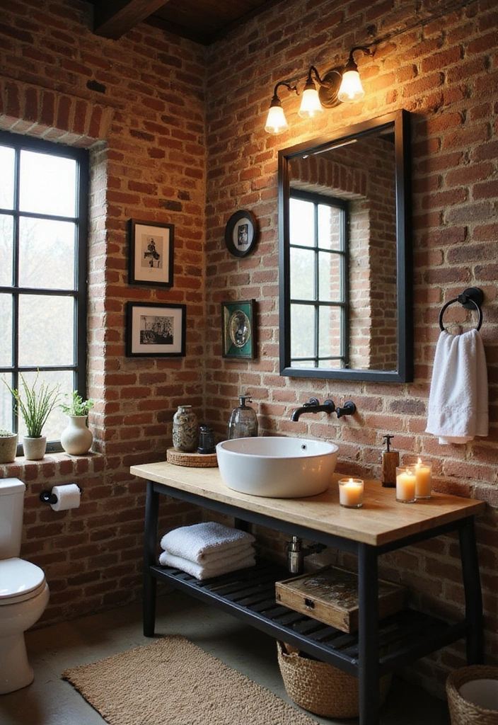 Personal Touches in Industrial Bathroom