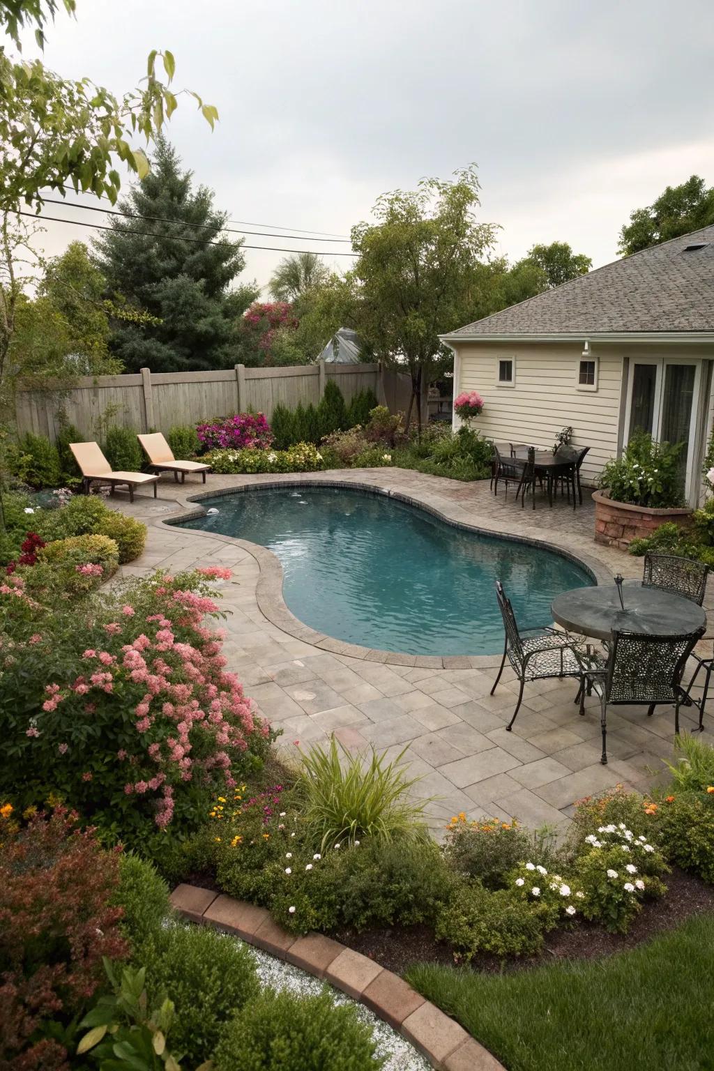 Creative pool shapes optimize small backyard layouts.