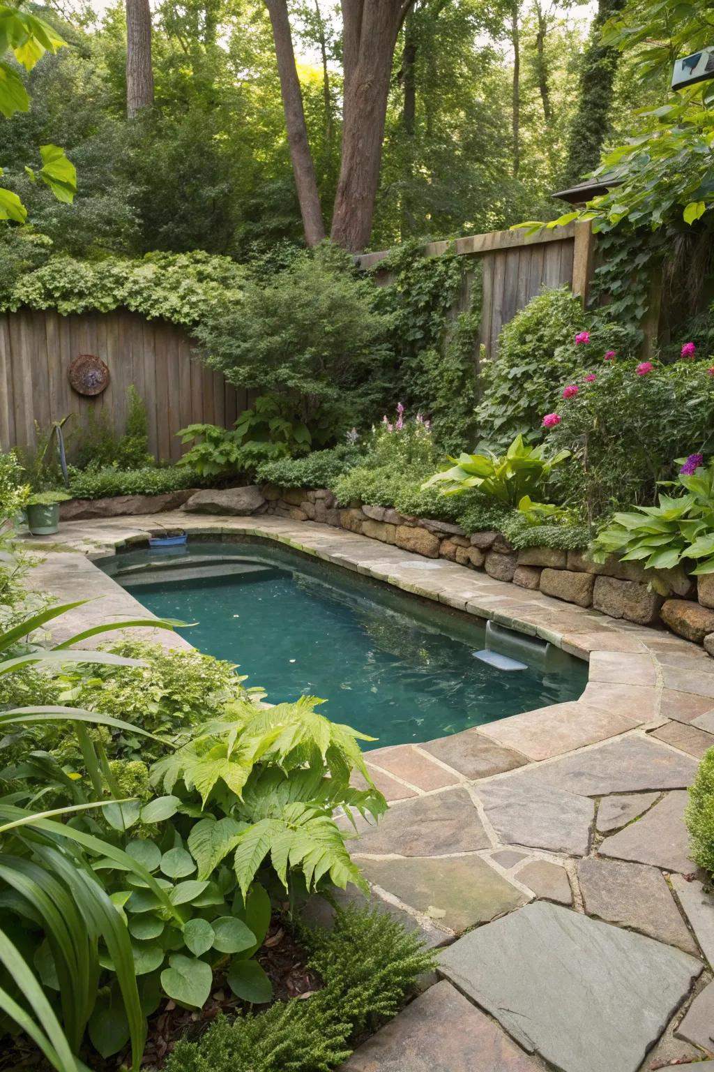 Natural stone accents blend beautifully with outdoor surroundings.