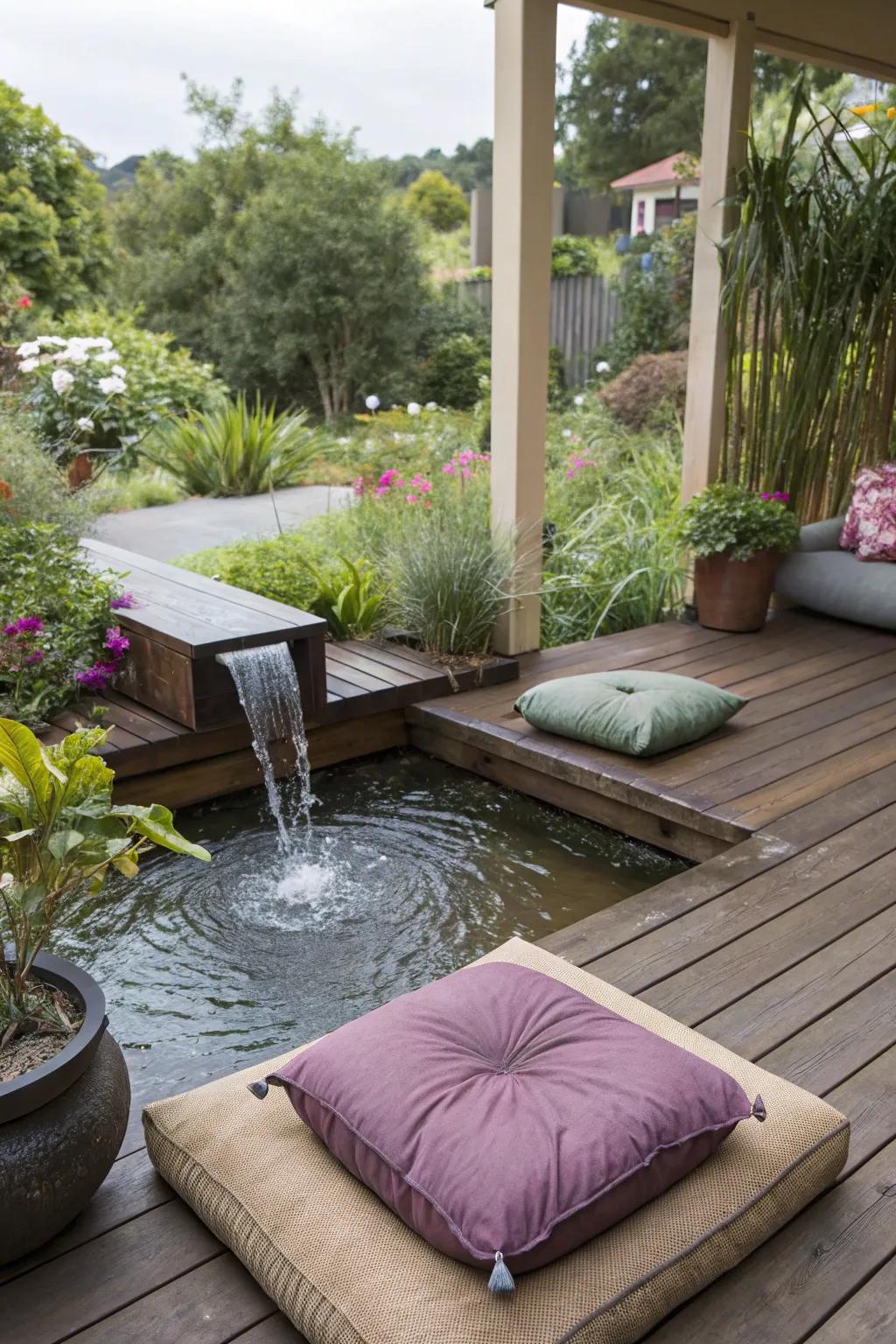 A peaceful Zen corner with calming elements.