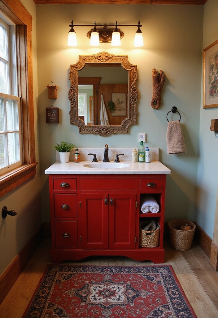 Personal Touches in Rustic Bathroom