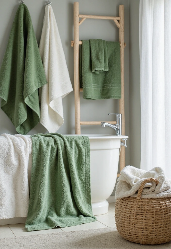 Layered Textiles in Bathroom