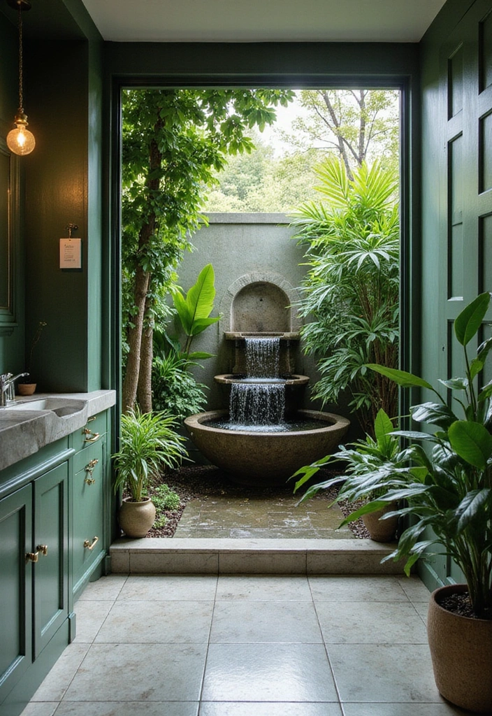 Indoor Water Feature in Bathroom