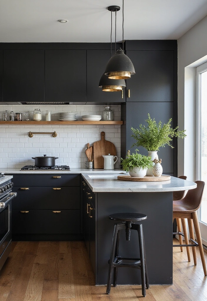 Stylish Kitchen with Black Accents