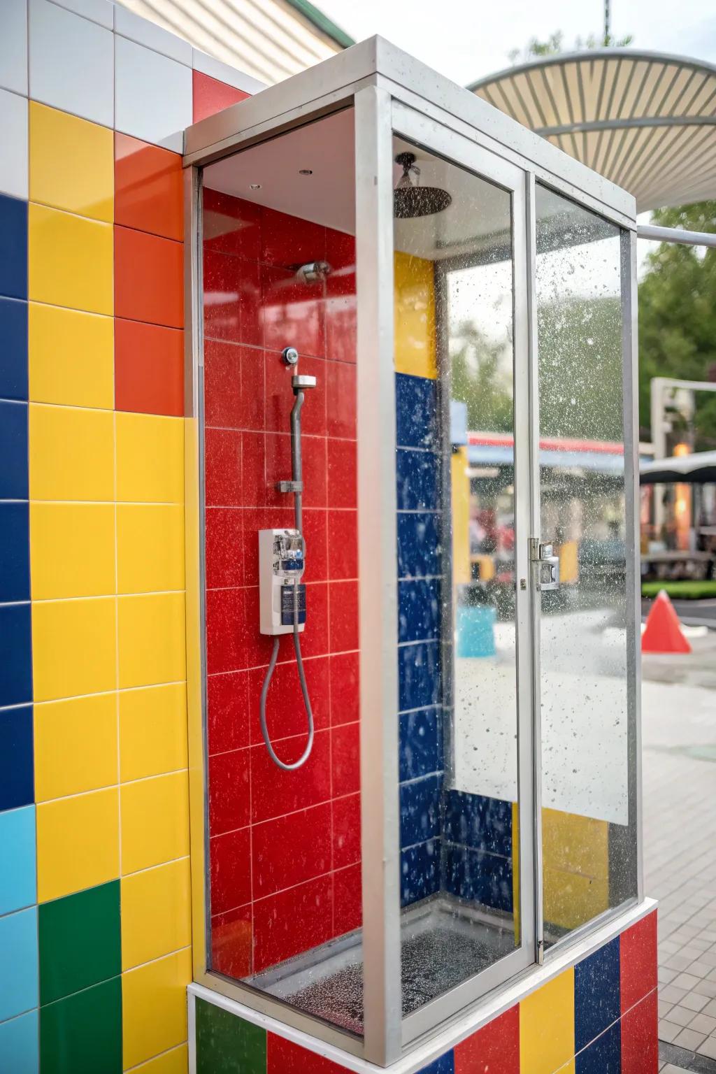 Bold colors add personality and energy to your shower.