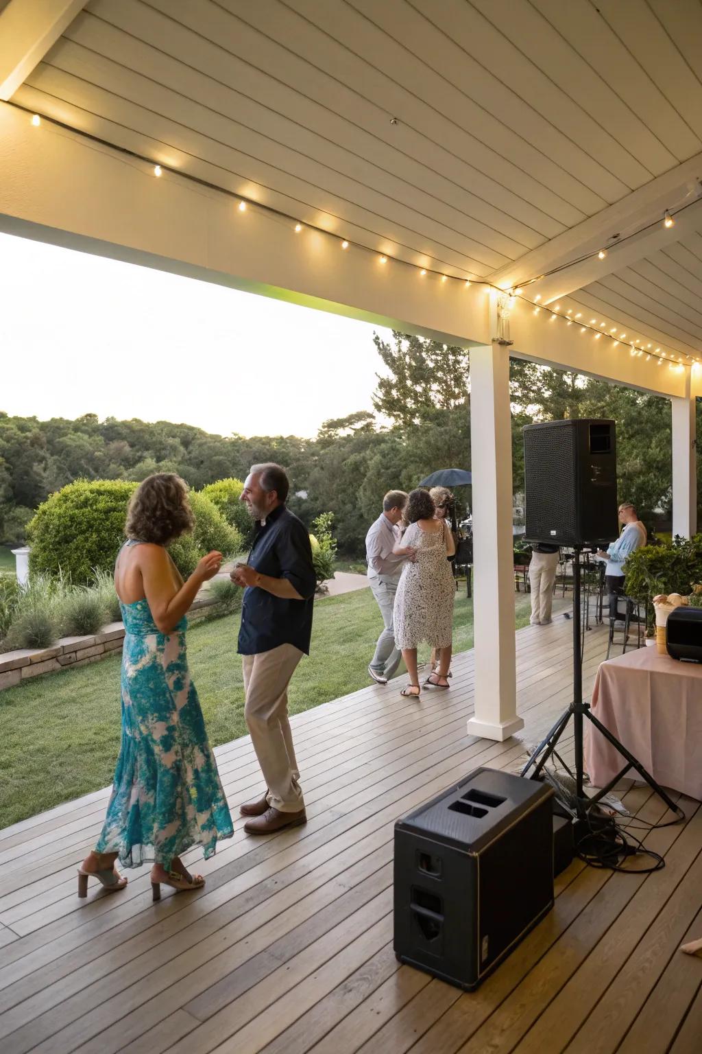 Music energizes your deck party and keeps guests entertained.
