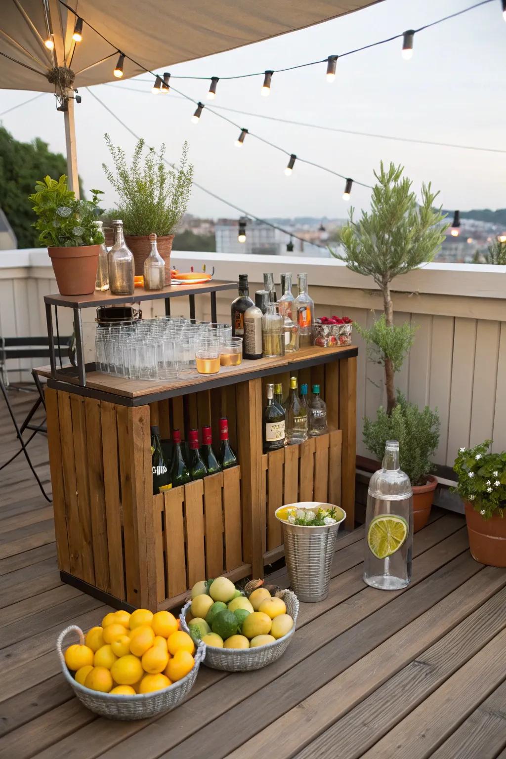 A DIY bar station sparks fun and creativity among guests.