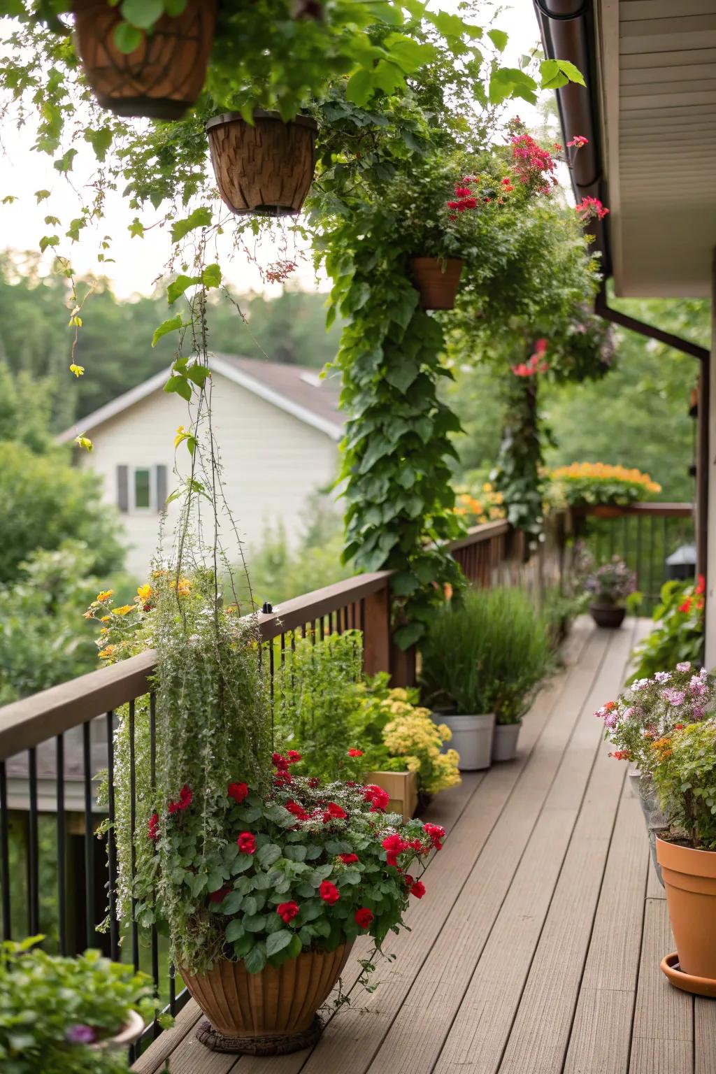 Plants and greenery enhance the natural feel of your deck.