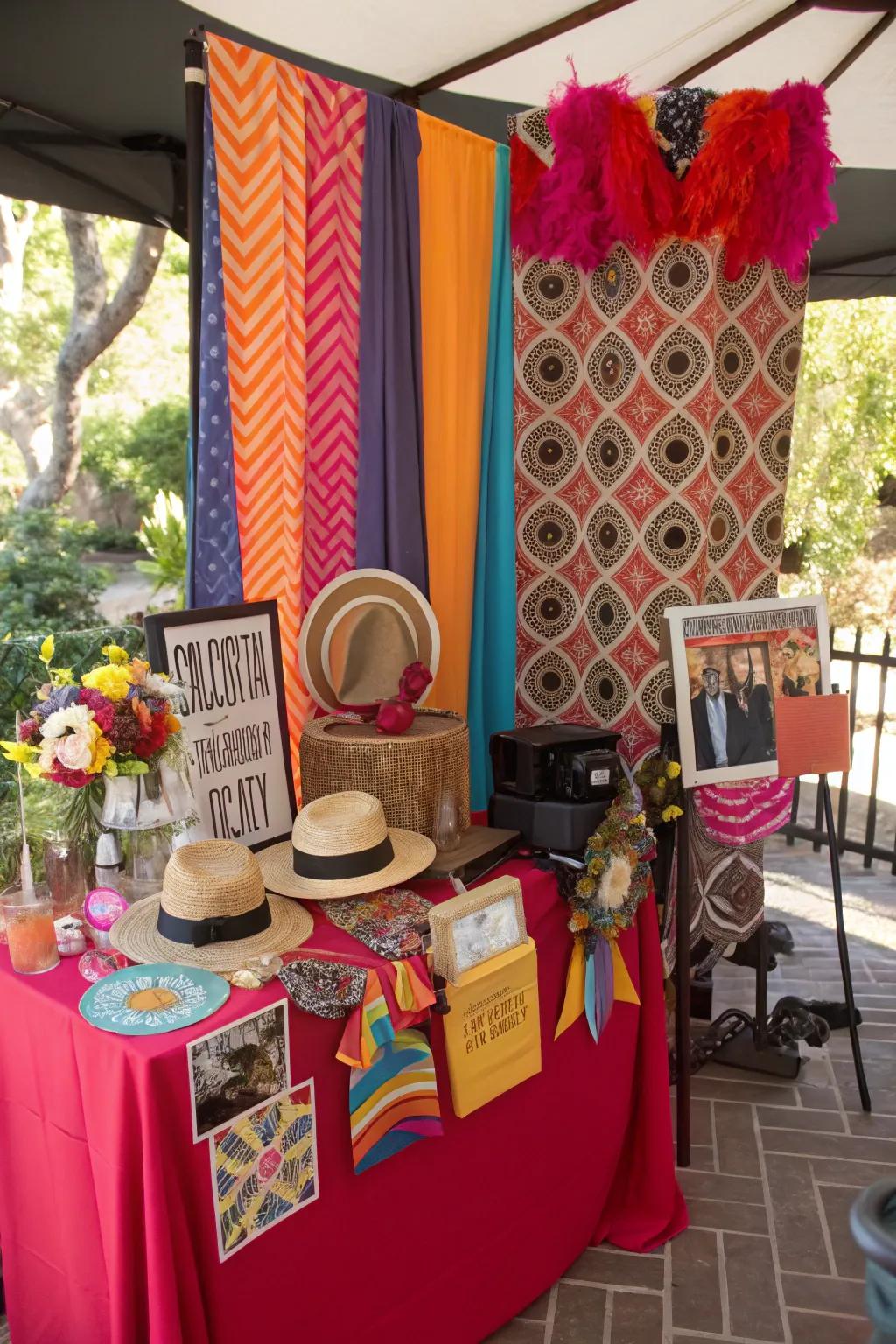A photo booth corner captures joyful moments at your deck party.