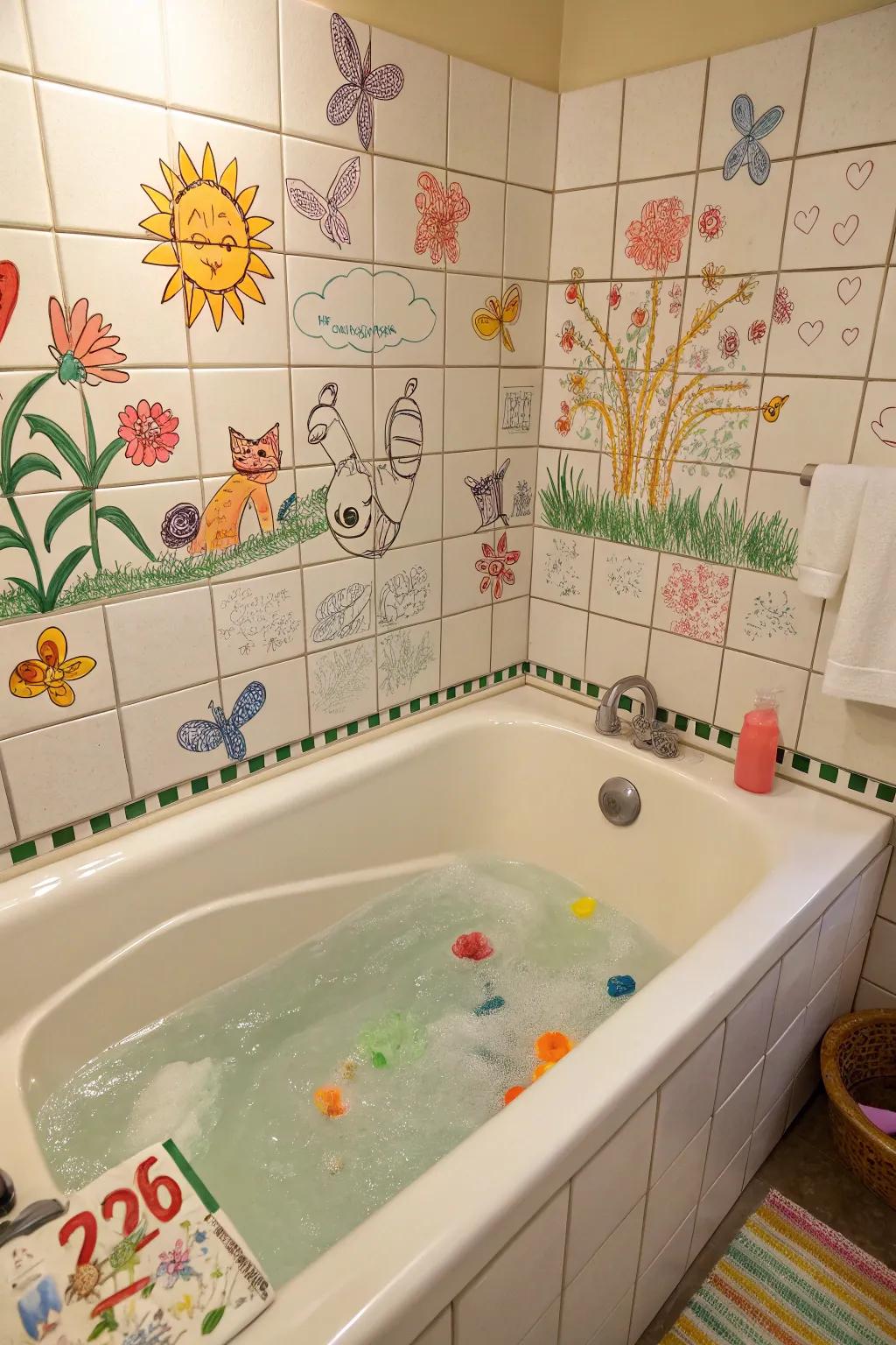 Encourage artistic expression with vibrant bath crayons.