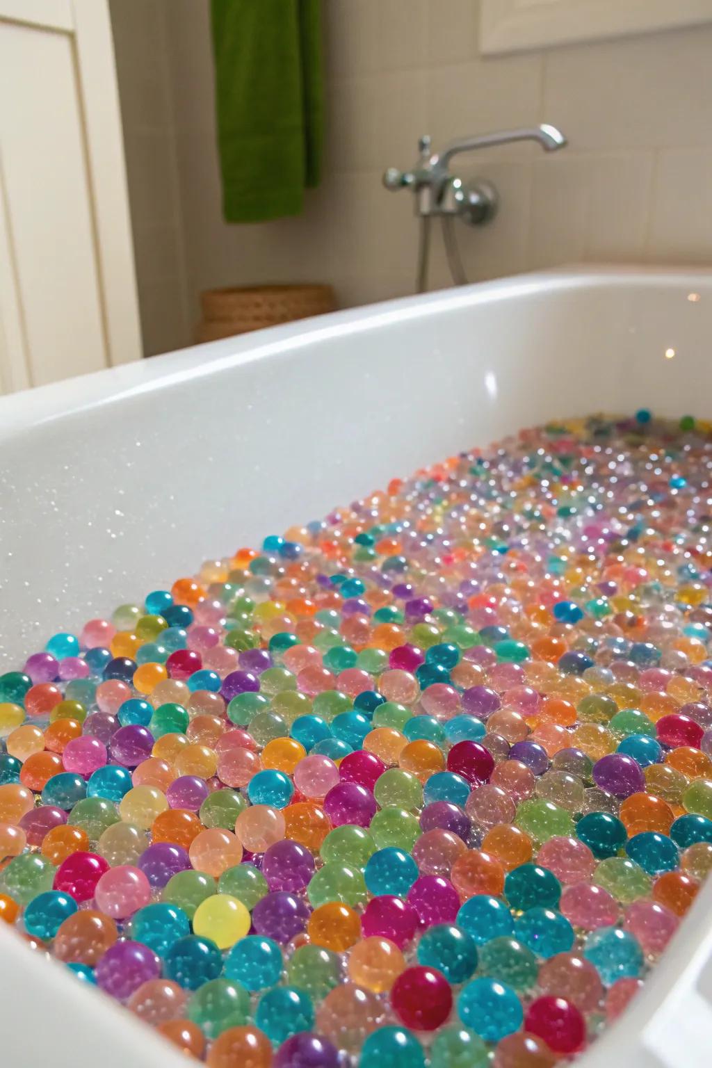 Add tactile fun to bath time with water beads.