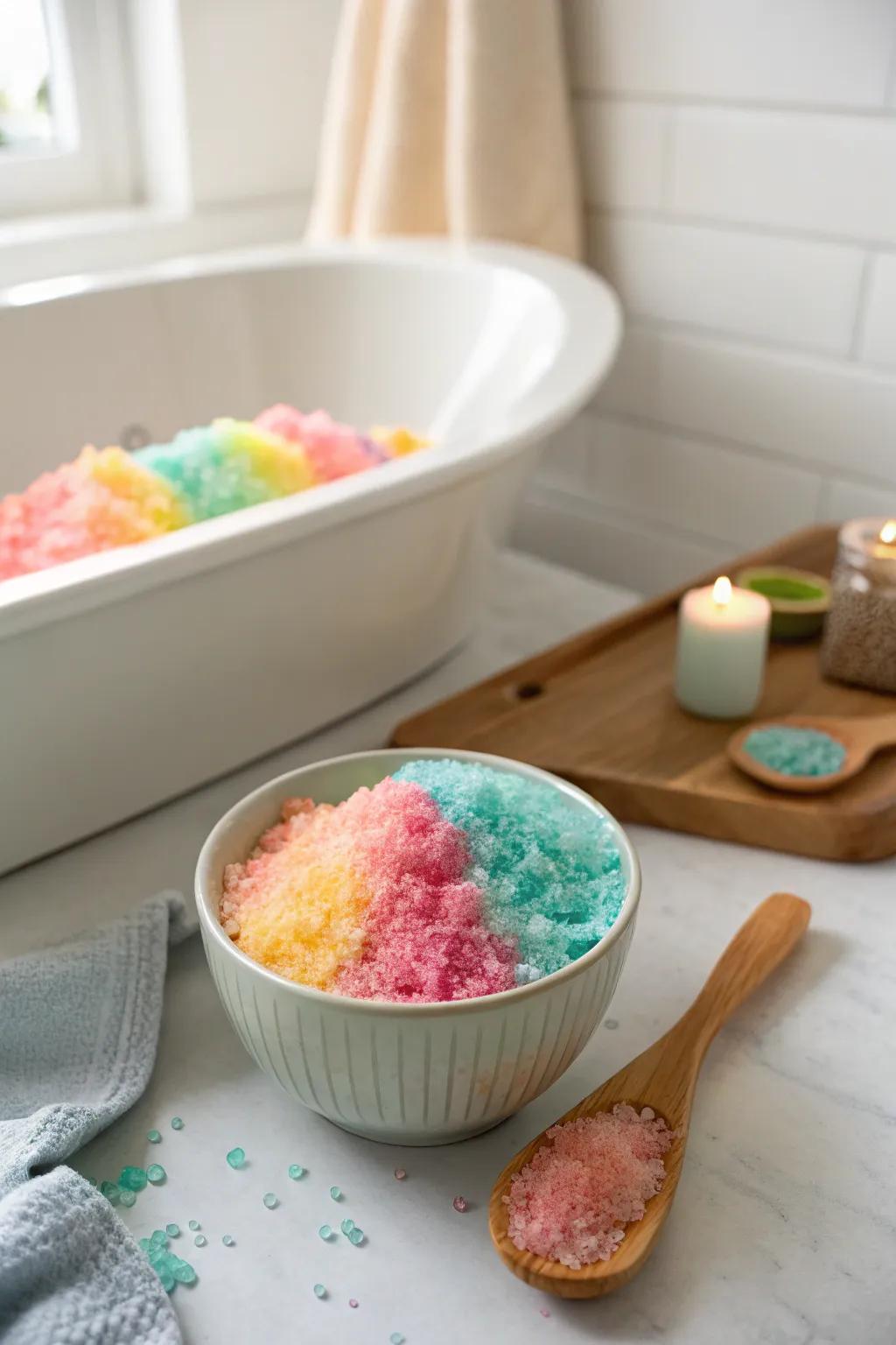 Craft personalized bath salts for a calming soak.