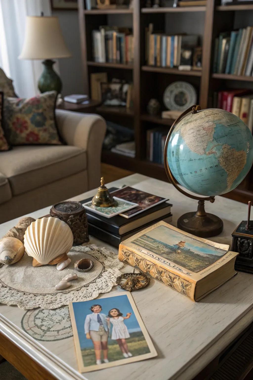 Personal keepsakes add warmth and individuality to your decor.