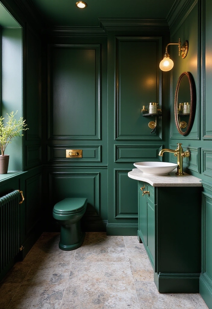 Luxurious Gold Accents in Bathroom