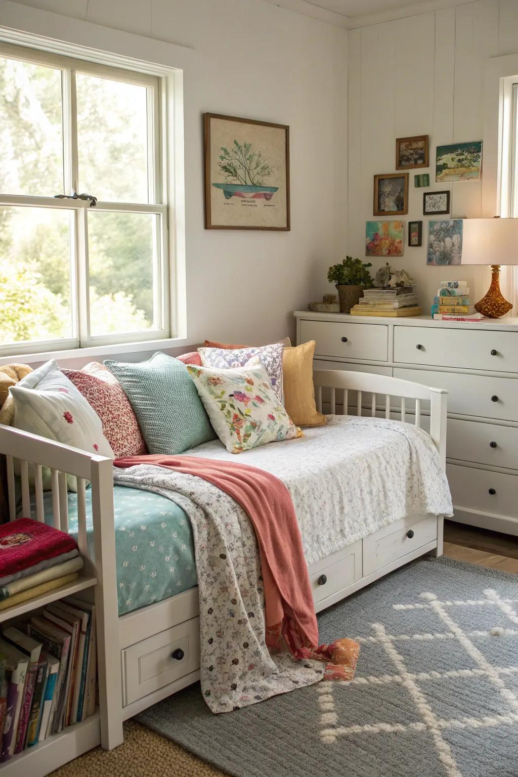 Daybeds offer flexible seating and sleeping options.