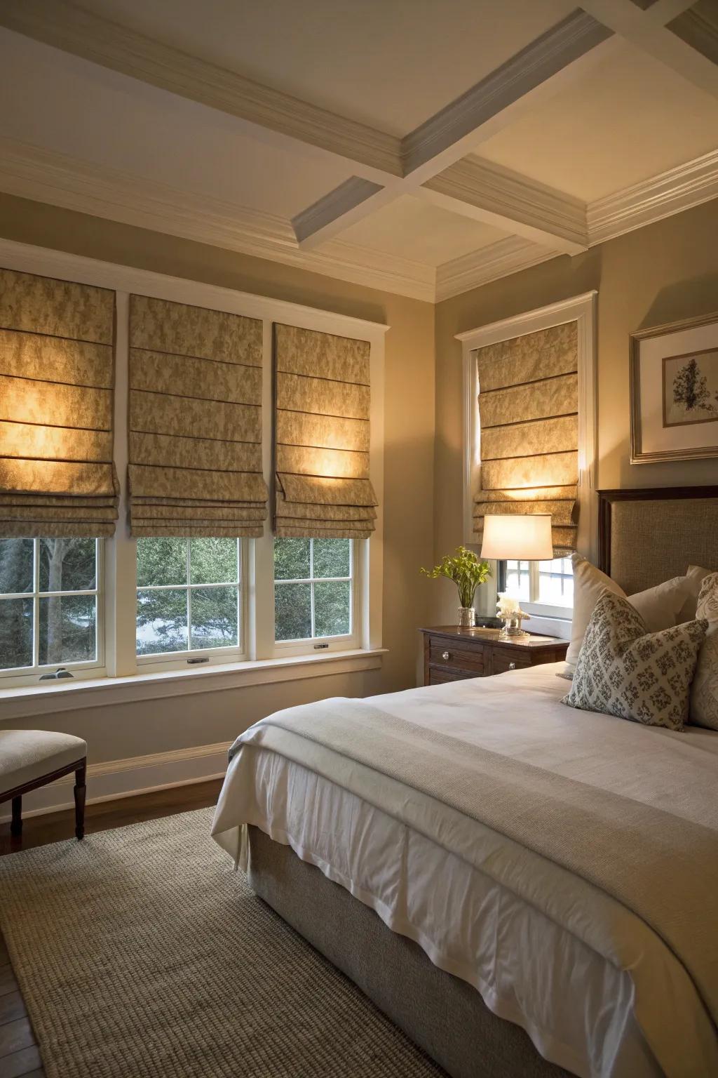 Roman shades provide clean, elegant window coverings.