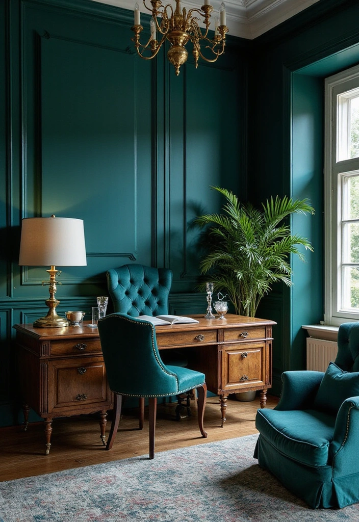 Jewel-Toned Home Office