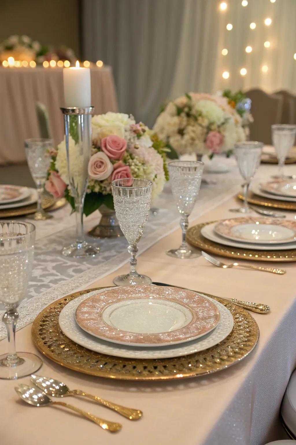 Matching tableware creates a cohesive aesthetic.