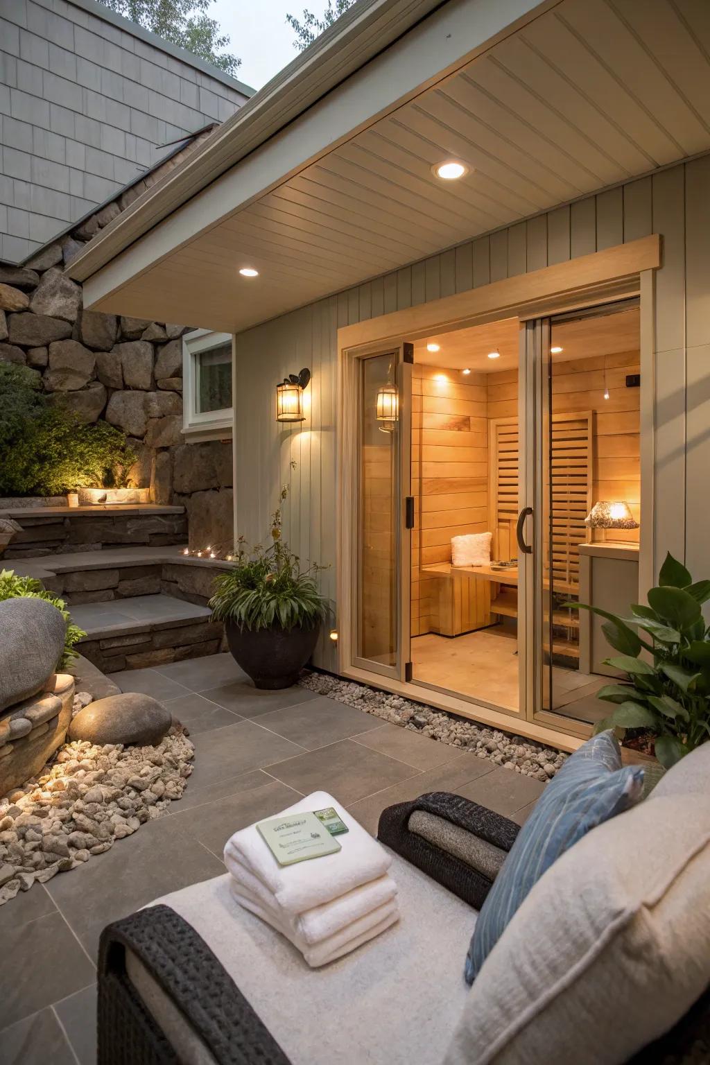 Relax and recharge in a serene home spa setup.