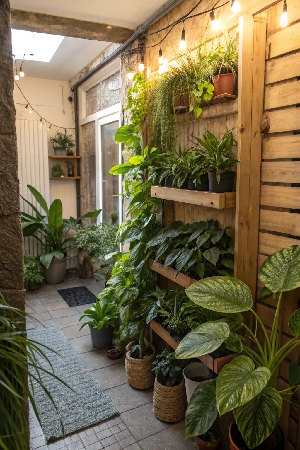 A lush indoor garden brings life to your basement.