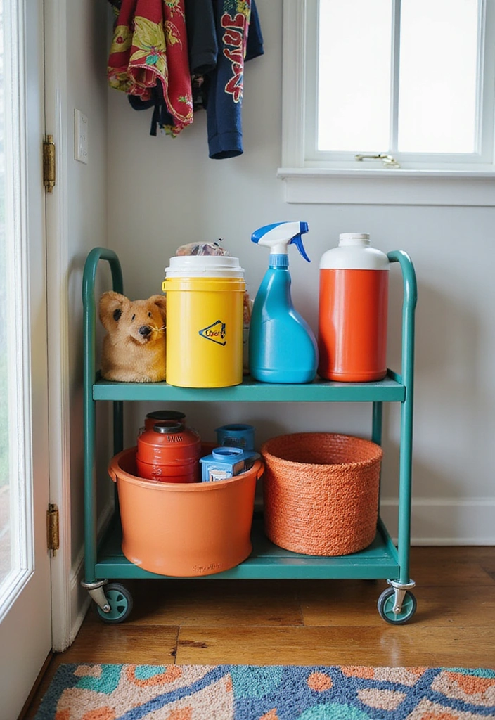 Rolling Carts for Mudroom