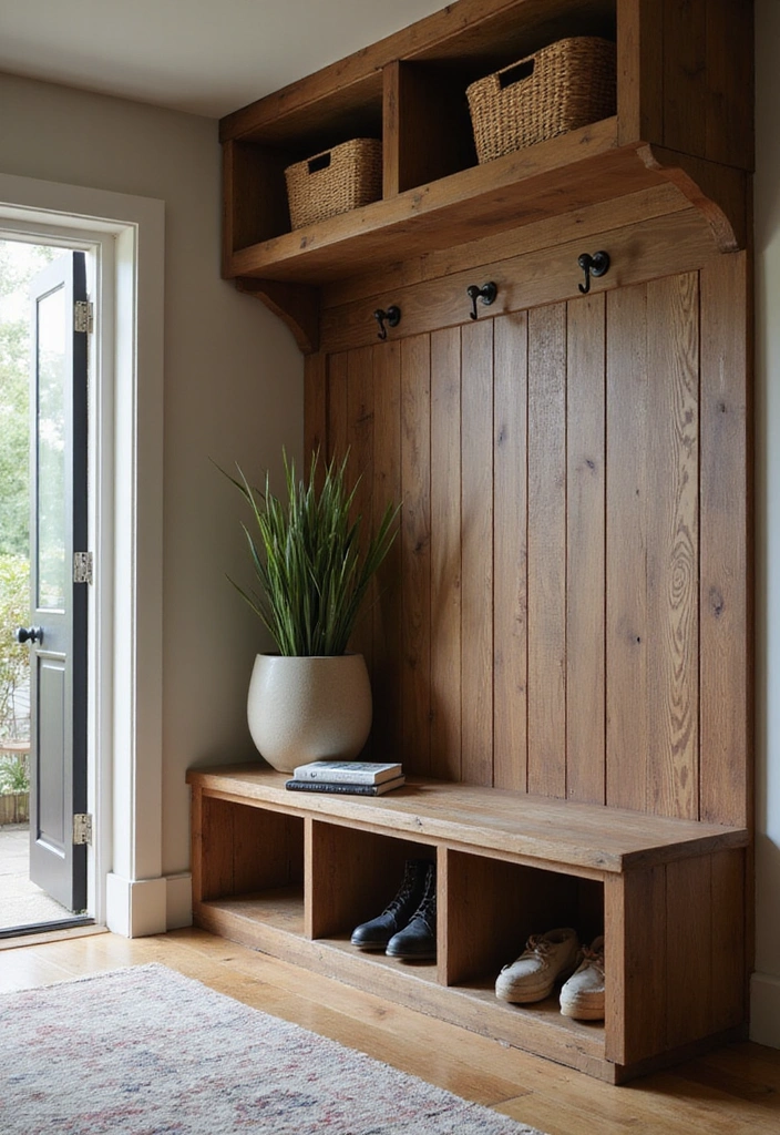 Mix and Match Materials in Mudroom