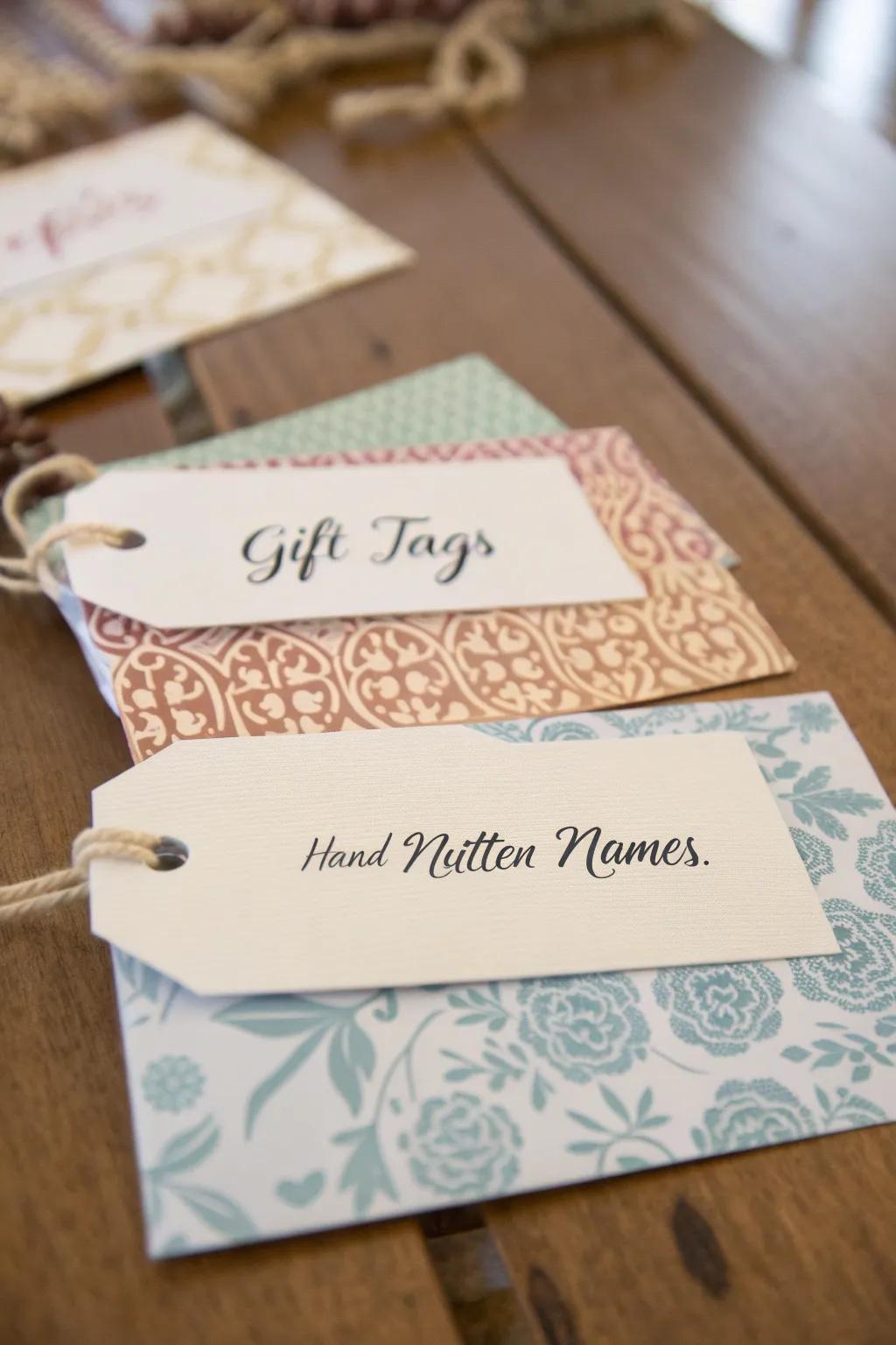 Handcrafted custom gift tags