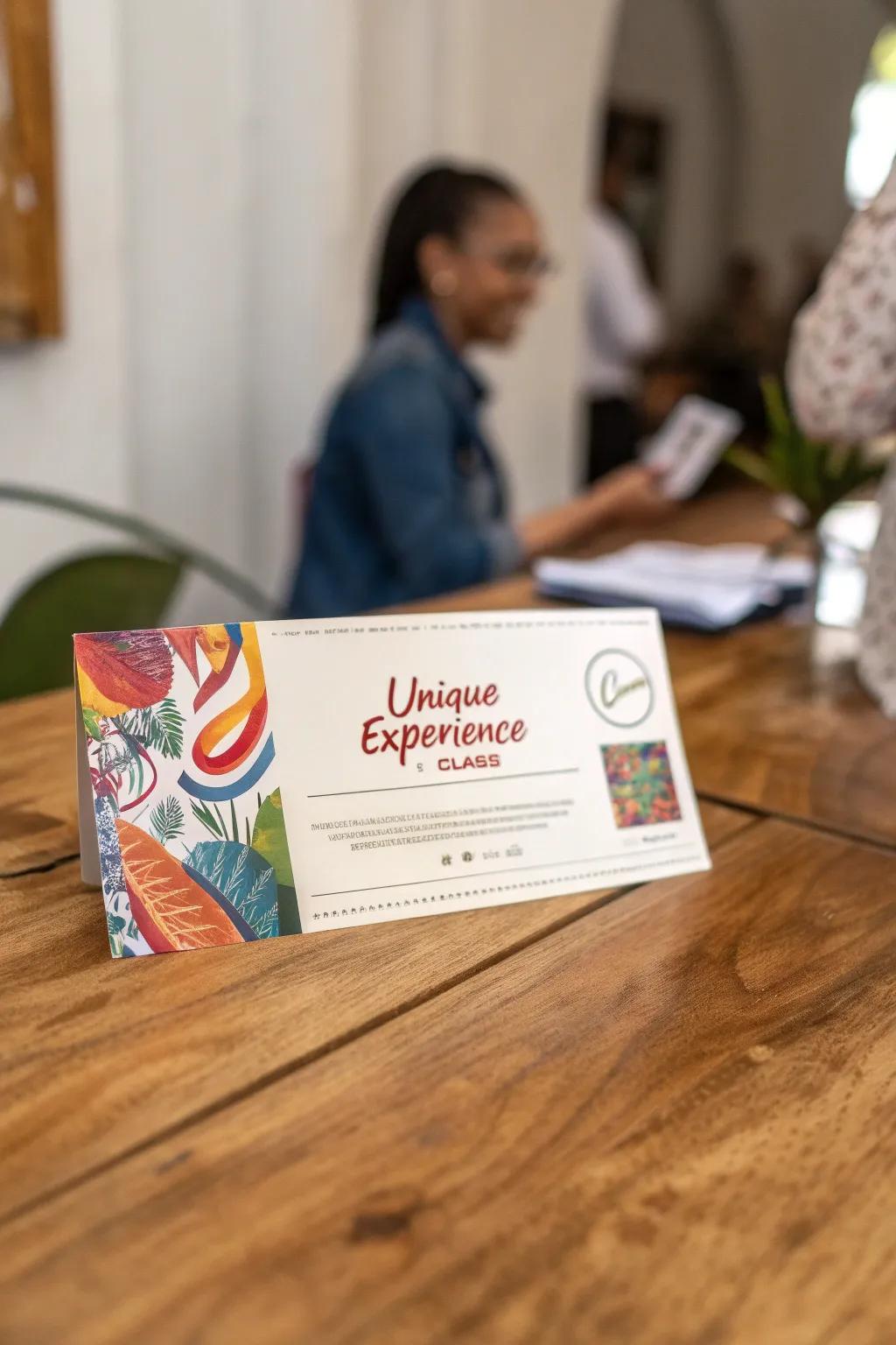 Gift vouchers for memorable experiences