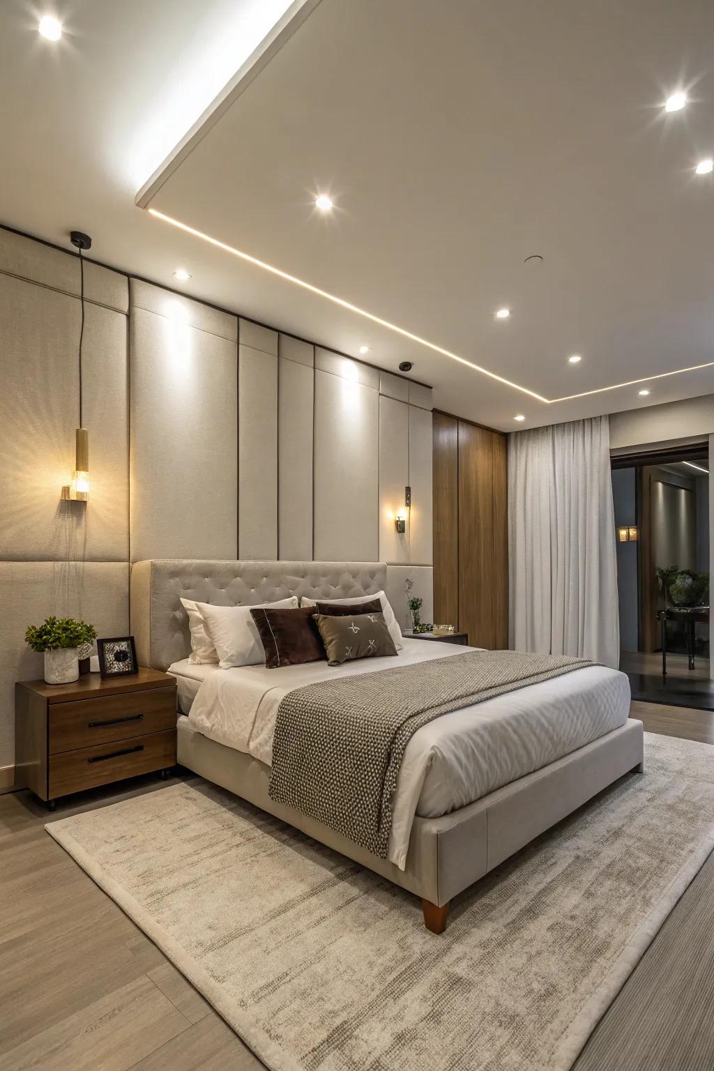 Subtle sophistication with recessed lighting.