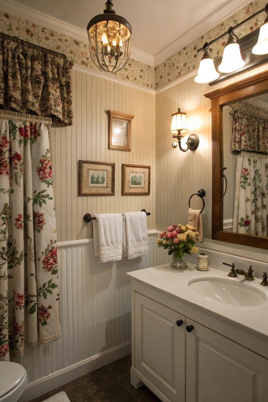 Charming cottage feel with beadboard paneling.