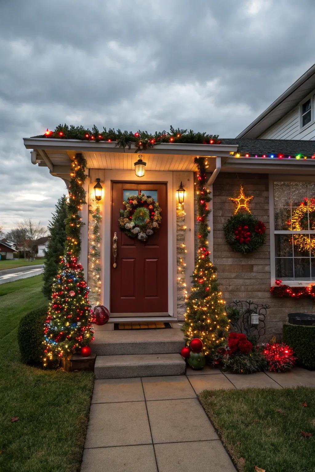 Festive themed decor welcoming guests.