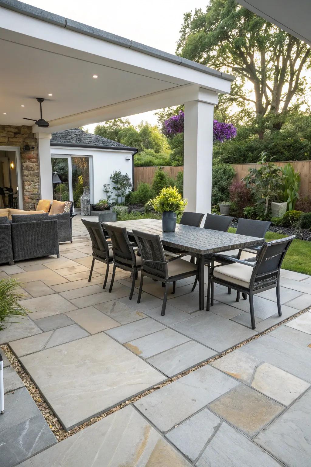 A refined patio sets the stage for memorable outdoor moments.