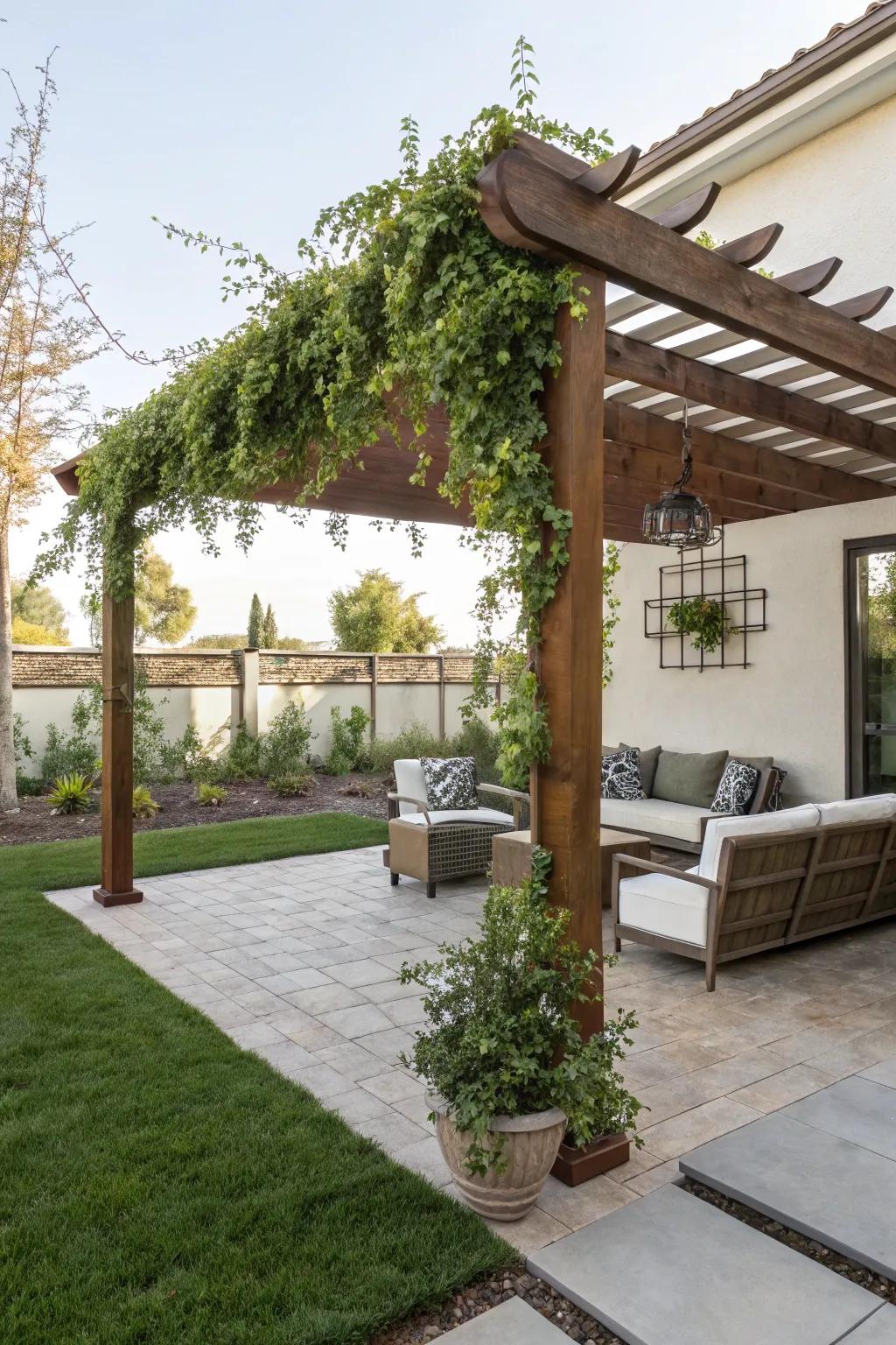 Stay cool and stylish with trellises and shade sails.