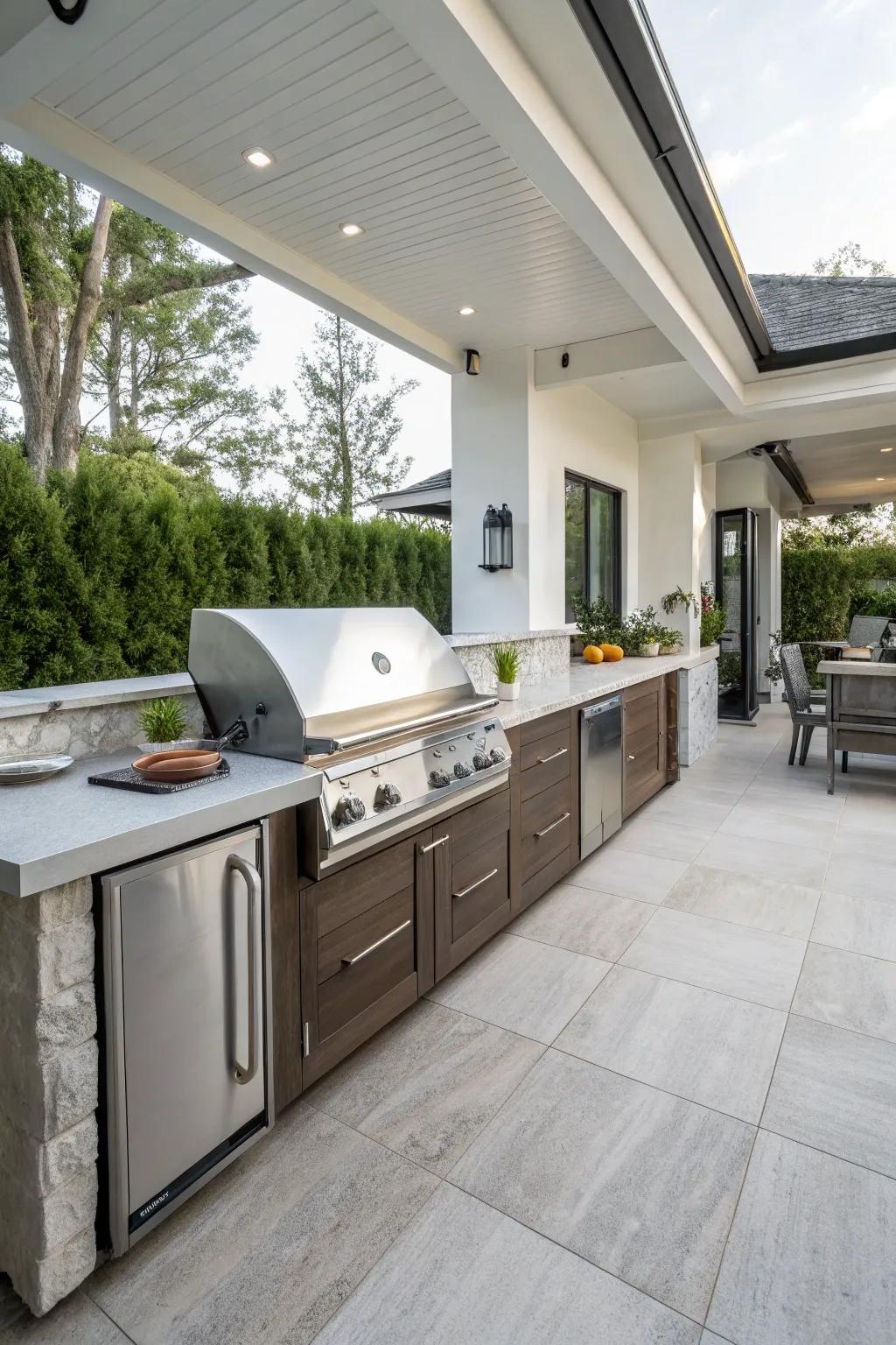 Host and cook effortlessly with a stylish outdoor kitchen.