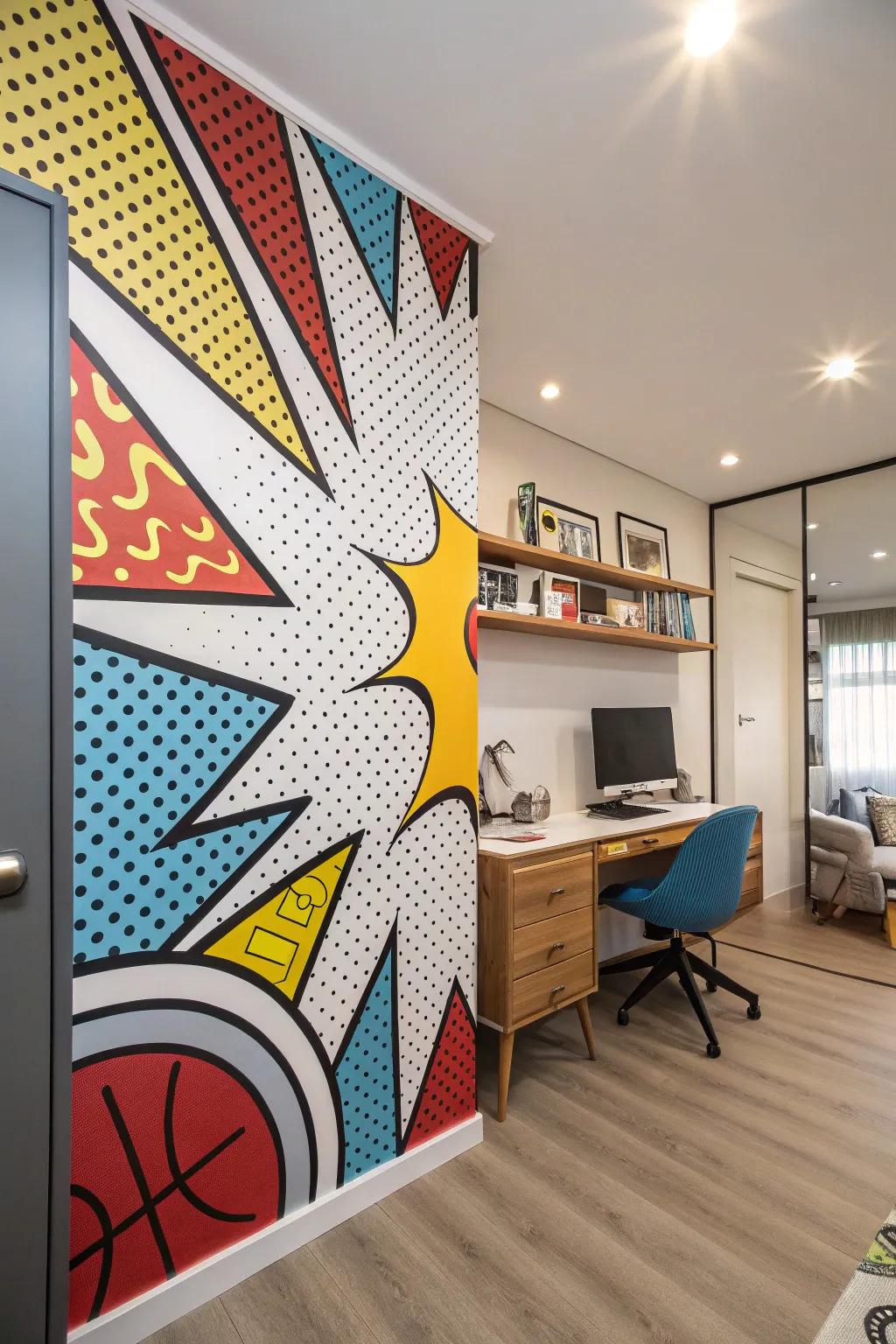 Add drama with comic-style pop art.