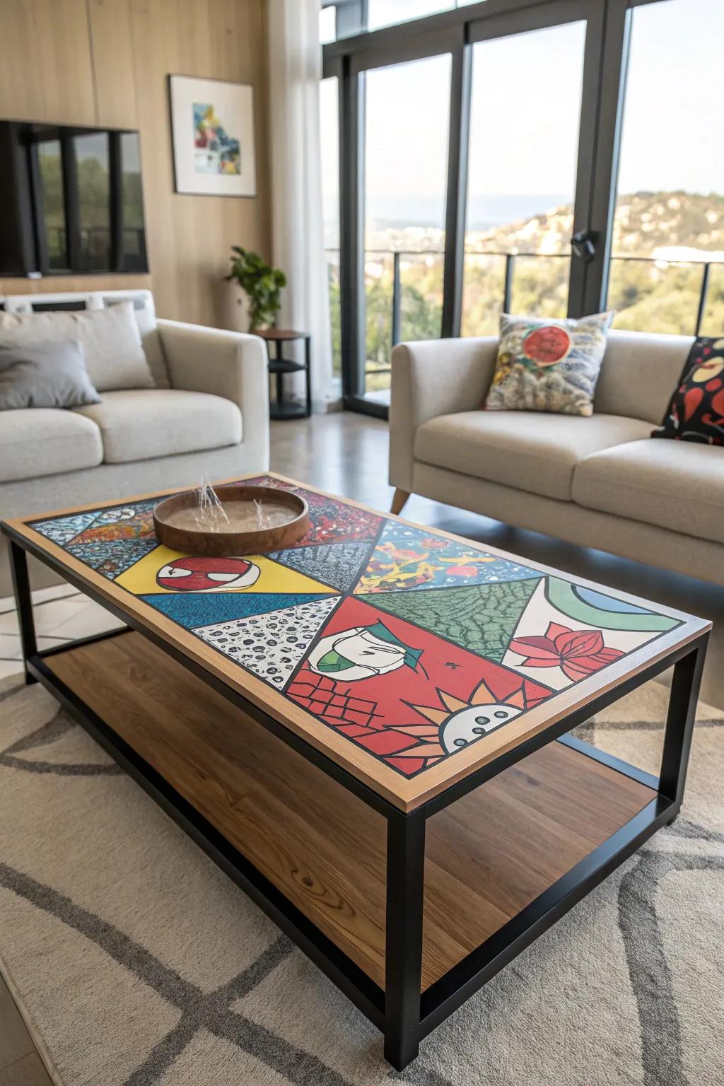Revitalize furniture with pop art flair.
