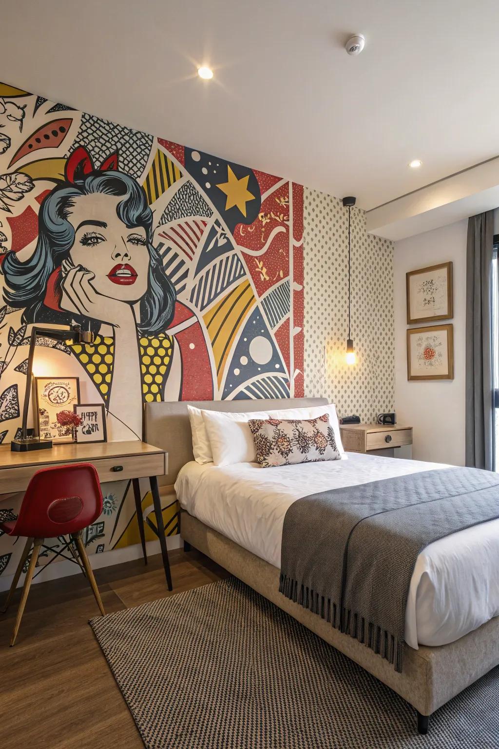 Make a statement with pop art murals.