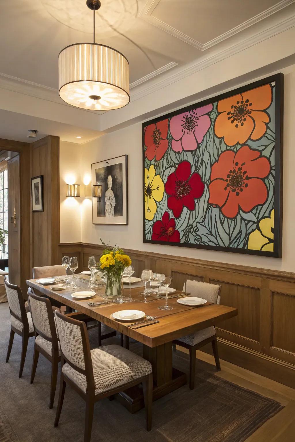 Combine natural elements with pop art vibrancy.