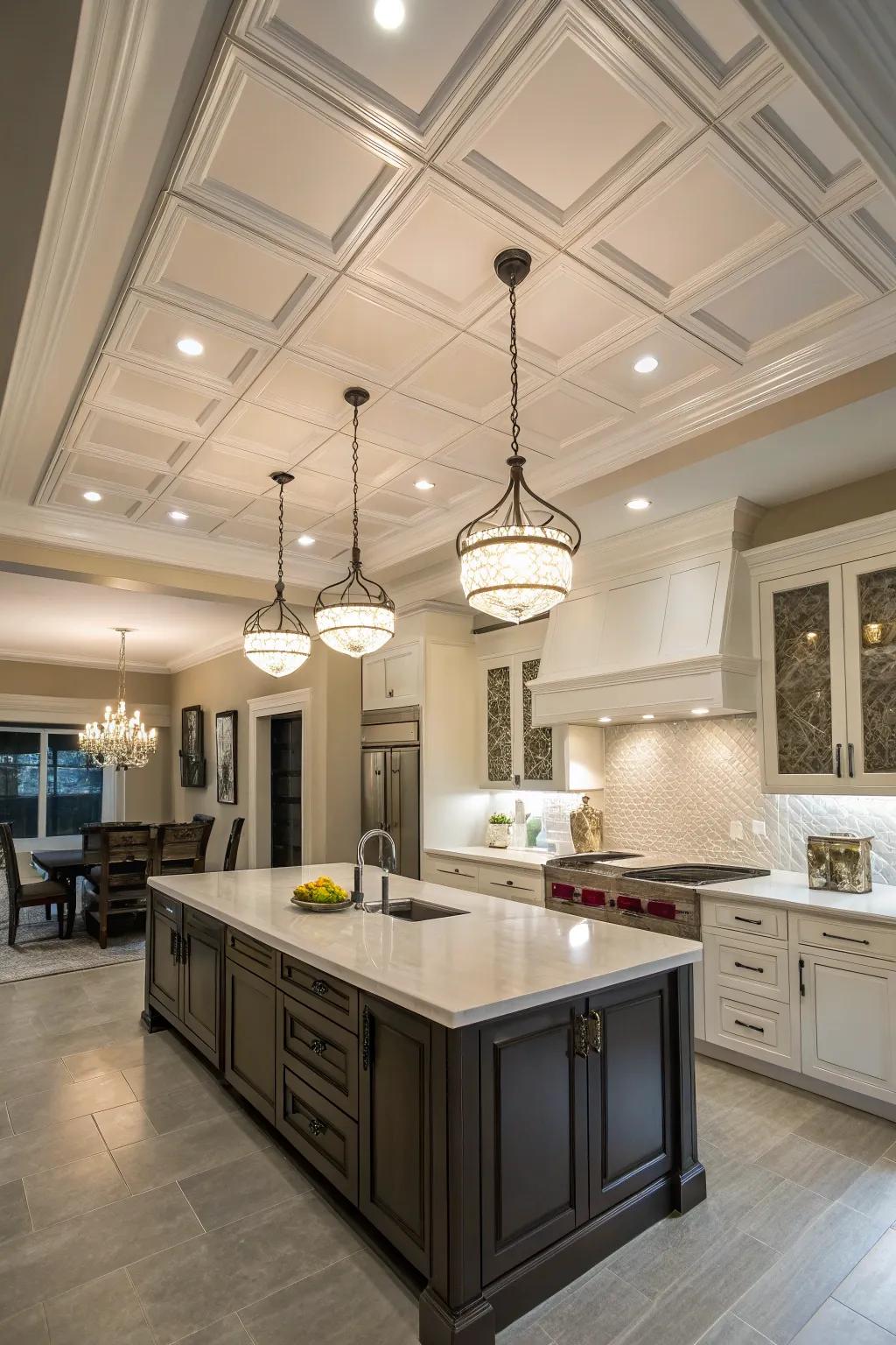 Tray ceilings add dimension and style.